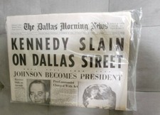 The Times-Union 'Kennedy Is Slain By Sniper In Dallas' Extra Edition Newspaper, Nov 22, 1963, Framed — listing 4