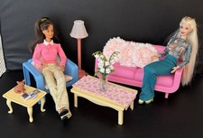 Mattel Barbie Furniture & Dolls Lot - Kitchen Set, Pool & Two Dolls — listing 3