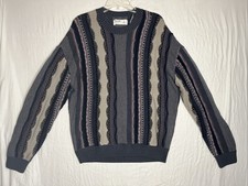 Hollister California Men's Crewneck Sweater, Blue Heathered Ribbed Knit, Size M