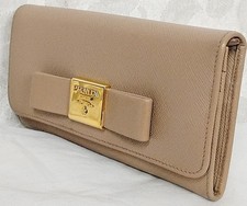 Saffiano Leather Bow-Detail Snap Wallet, Pink & Black Colorblock Kate Spade