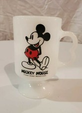 Vintage Walt Disney Productions Mickey Mouse Milk Glass Pedestal Footed Mug — listing 6
