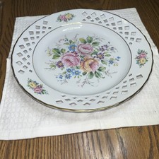 Apulum Porcelain Reticulated Cabinet Plate with Floral Still Life — listing 3