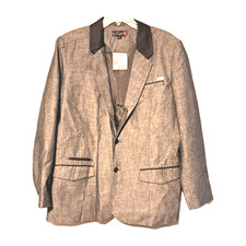 Guess Men's Black Cotton Snap-Front Blazer Jacket, Size L (NWT) — listing 2