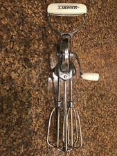 A. Aronson Stainless Steel Hand Crank Rotary Egg Beater with White Handle — listing 3