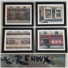 Framed Parisian Storefronts Diptych Print (Café/Antiques Scene) — listing 4