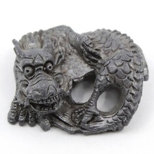 Set of 5 Chinese Export Pewter Reticulated Dragon Tea Glass Holders with Glass Liners — listing 6