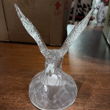 Pair of Crystal Eagle Figurines on Frosted Domed Bases — listing 3