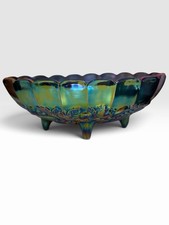 Indiana Glass Harvest Grape Carnival Glass Covered Candy Jar, Iridescent Blue/Amethyst — listing 2