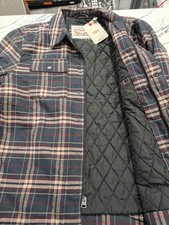 Quilted Lined Plaid Flannel Shirt Jacket (Shacket)