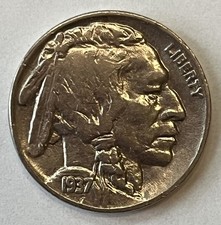 Buffalo Nickel (Indian Head Five Cents), Type 2, Recessed Ground Reverse - Date Not Visible