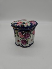 Antique Porcelain Dresser Set with Gilt-Trimmed Tray and Two Lidded Trinket Boxes (One with Cameo Portrait Relief) — listing 4