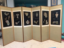 Vintage Chinese Four-Panel Silk Byobu Folding Screen with Peonies, Birds & Butterflies — listing 5