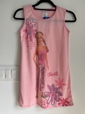 Barbie Girls' Pink Ombre Fantasy Nightgown with Tulle Skirt, Size M (7/8)