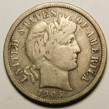 1905-S Barber Silver Dime (San Francisco Mint) — listing 4