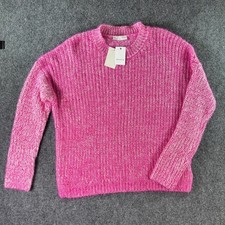 Elodie Light Blue Chunky Ribbed Knit Crewneck Sweater, Size S — listing 3