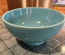 Vintage Fiesta Original Turquoise Footed Two-Handled Salad/Serving Bowl — listing 5