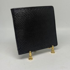 Vintage Genuine Python Snakeskin Trifold Clutch Wallet with Snap Closure — listing 6