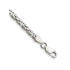 Nepalese Sterling Silver Byzantine (Borobudur) Chain Necklace, 17" with S-Hook Clasp — listing 2
