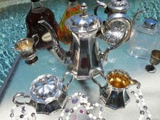 Austro-Hungarian 800 Silver Coffee/Tea Service with Tray, Demitasse Cups & Spoons — listing 2