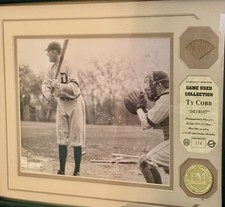 Ty Cobb "Philadelphia" Framed Game-Used Collection Photo with Gold Coin & Certificate — listing 3