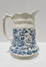 James Kent Old Foley 'Imari' Blue & White Floral and Bird Pitcher / Jug