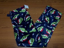 Star Wars The Mandalorian Grogu Baby Yoda Christmas Fleece Pajama Pants, listing 5