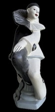 Vintage Ceramic Pierrot Harlequin Dancer Figurine, Hand-Painted Ruffle Collar, listing 4