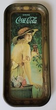 Coca-Cola 'Elaine' Girl Long Rectangular Tin Serving Tray, 1916 Design (Likely 1970s Reproduction)