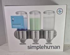 simplehuman Wall Mount Triple Shower Pump Soap Dispenser, Stainless Steel — listing 2