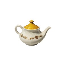 Enoch Wedgwood Gold Medallion Teapot with Golden Sunburst Pattern