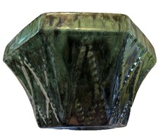 Haeger Pottery #404 Green Glazed Diamond Lattice Ceramic Planter Pot, 5" x 4.75" — listing 6