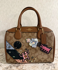 Coach Signature Mini Bennett Satchel 2-Way Handbag with Varsity Stripe