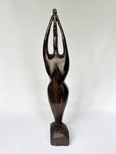 Hand-Carved Wooden Figure of an Asian Traveler/Farmer with Conical Hat and Walking Staff — listing 6
