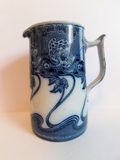 Blue & White Transferware Wash Pitcher and Basin Set with Chintz Floral Pattern — listing 6