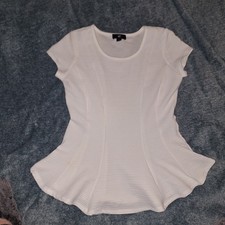 IZ Byer Girls' Ribbed Peplum Top with Chevron Necklace, Size M (7-10) — listing 3