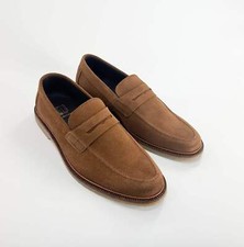 Bruno Magli Taupe Suede Low-Heel Pumps with Embossed Toe Cap — listing 4