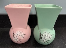 McCoy Pottery Pink Ginger Jar Vase with Hand-Painted White Dogwood Blossoms — listing 2