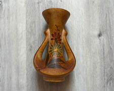 Vallauris French Art Pottery Vase with Yellow, Black and Metallic Lustre Drip Glaze — listing 3