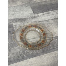 Pair of Vintage 1940s Floral Serving Platters with Gold Filigree Trim — listing 5