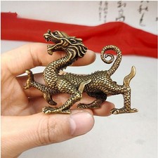 Hand-Engraved Brass Bowl with Stylized Dragon Motif, Marked China