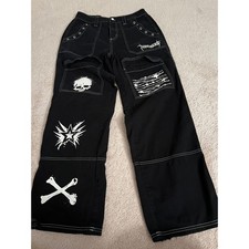 Hot Topic Black Wash Denim Cargo Pants with D-Ring Hardware, Size 36x32 — listing 3