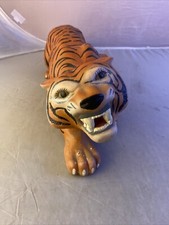 Arnel's Hand-Painted Ceramic Tiger Figurine, Orange & Black Stripes, 23" Long Crouching Pose — listing 3