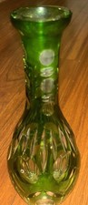 Bohemian Green Cut-to-Clear Cased Glass Decanter with Stopper — listing 6