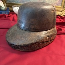 Antique Wooden Hat Block Crown Mold, Oval Dome Form 20 x 18 cm — listing 2