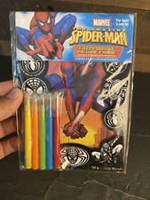 RoseArt Marvel Spider-Man Fuzzy Velvet Poster Coloring Kit with 6 Washable Markers, Sealed