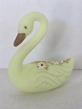 Fenton Iridescent Opalescent Glass Swan Figurine, Hand-Painted '10th Anniversary' — listing 5