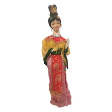 Vintage Japanese Geisha Doll in Red Wedding Kimono with Tsunokakushi Headdress, Display Case — listing 3