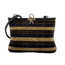 Roberta Di Camarino Camerino doctor Vintage Black Leather Doctor Bag with Signature Velvet Stripe — listing 5
