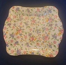 Royal Winton Grimwades Pierced-Handle Bonbon Dish, Autumn Leaf Chintz, 6 inch — listing 4