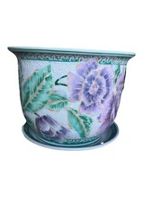 Chinese Famille Rose Porcelain Jardinière with Attached Saucer, Three Star Gods (Fu Lu Shou) Motif — listing 6